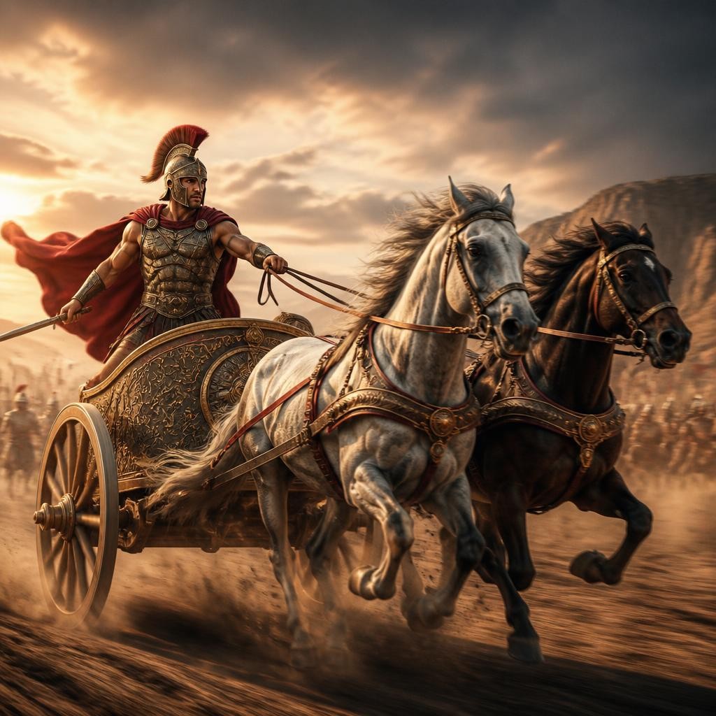 Illustration for the English word “chariot”