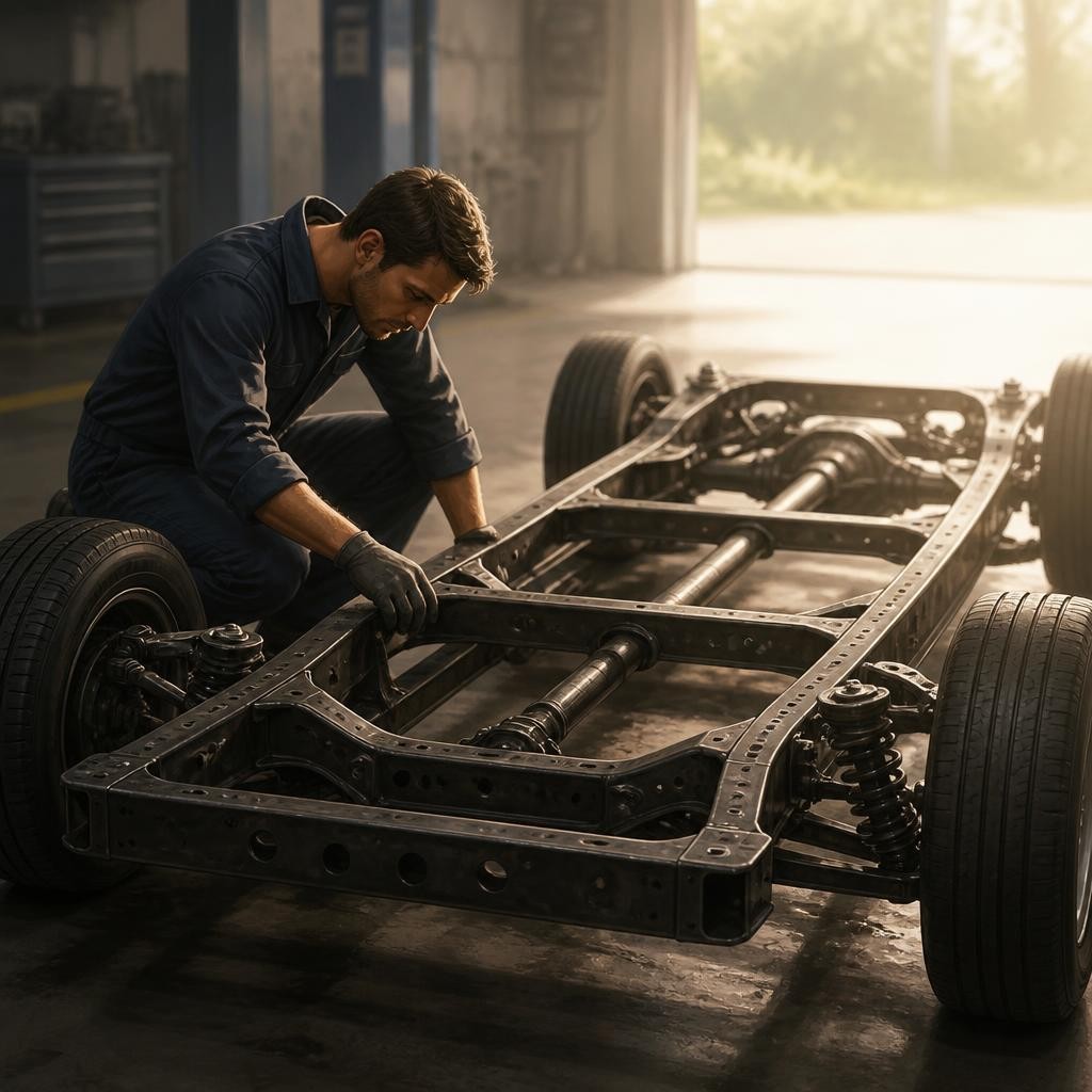 Illustration for the English word “chassis”