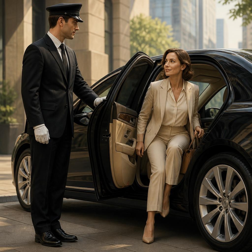 Illustration for the English word “chauffeur”