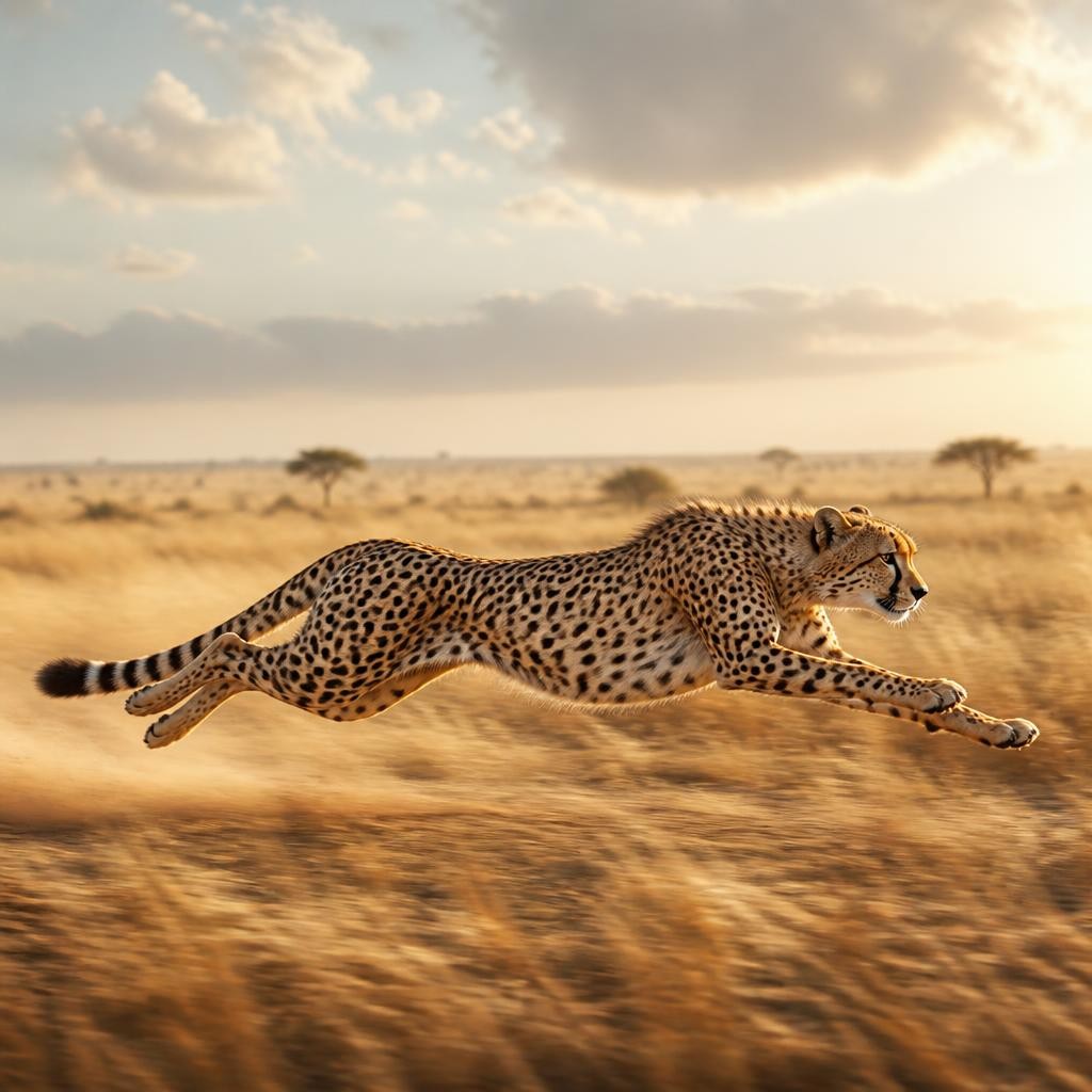 Illustration for the English word “cheetah”
