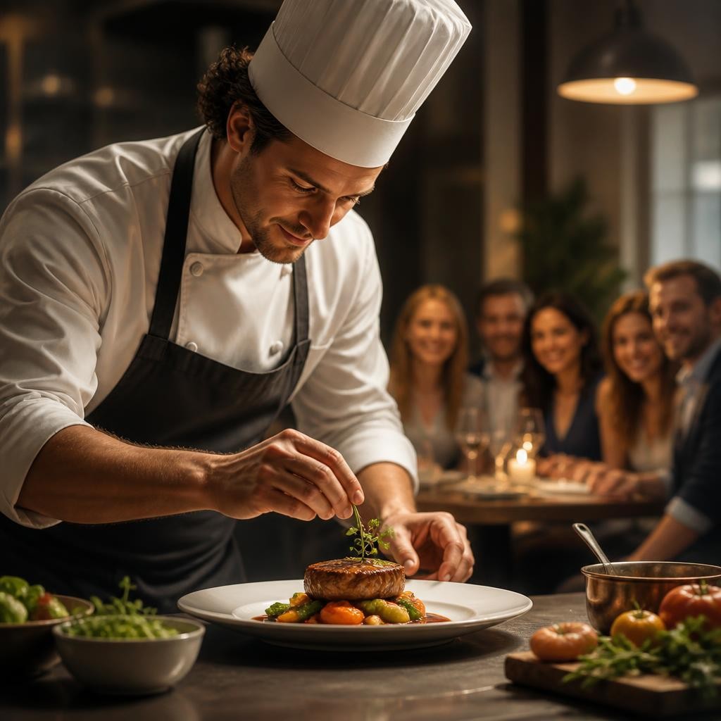 Illustration for the English word “chef”
