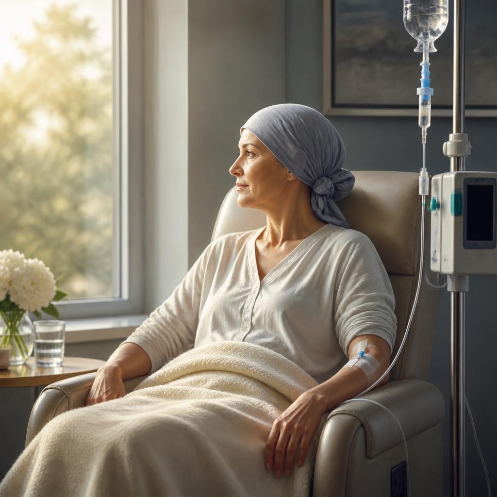Illustration for the English word “chemotherapy”