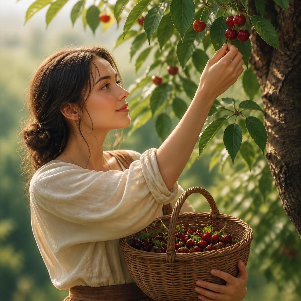 Illustration for the English word “cherry”