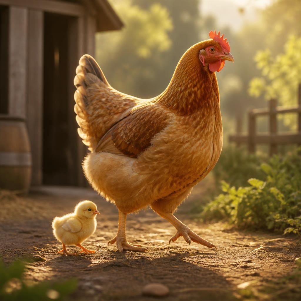 Illustration for the English word “chick”