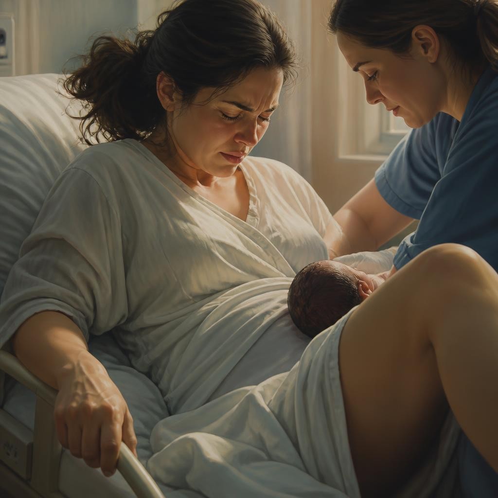 Illustration for the English word “childbirth”
