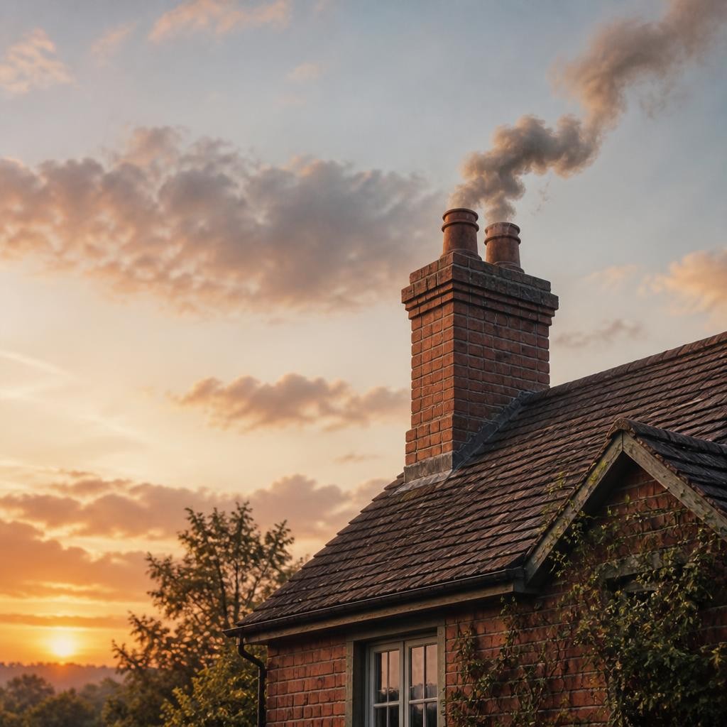 Illustration for the English word “chimney”