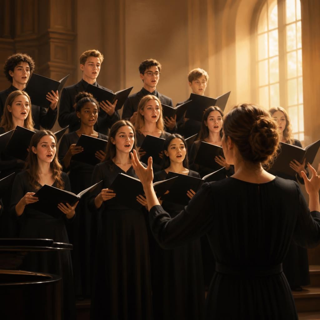 Illustration for the English word “choral”