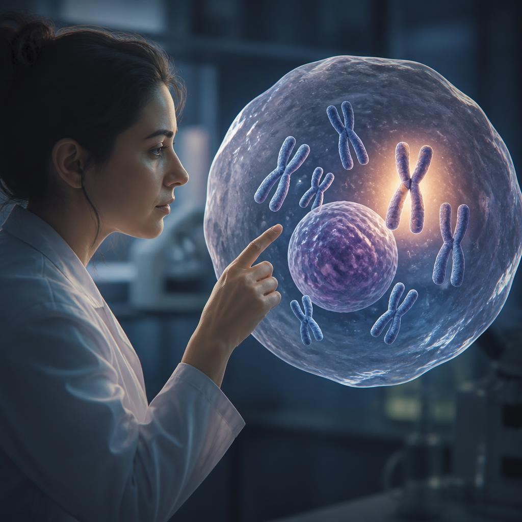 Illustration for the English word “chromosome”