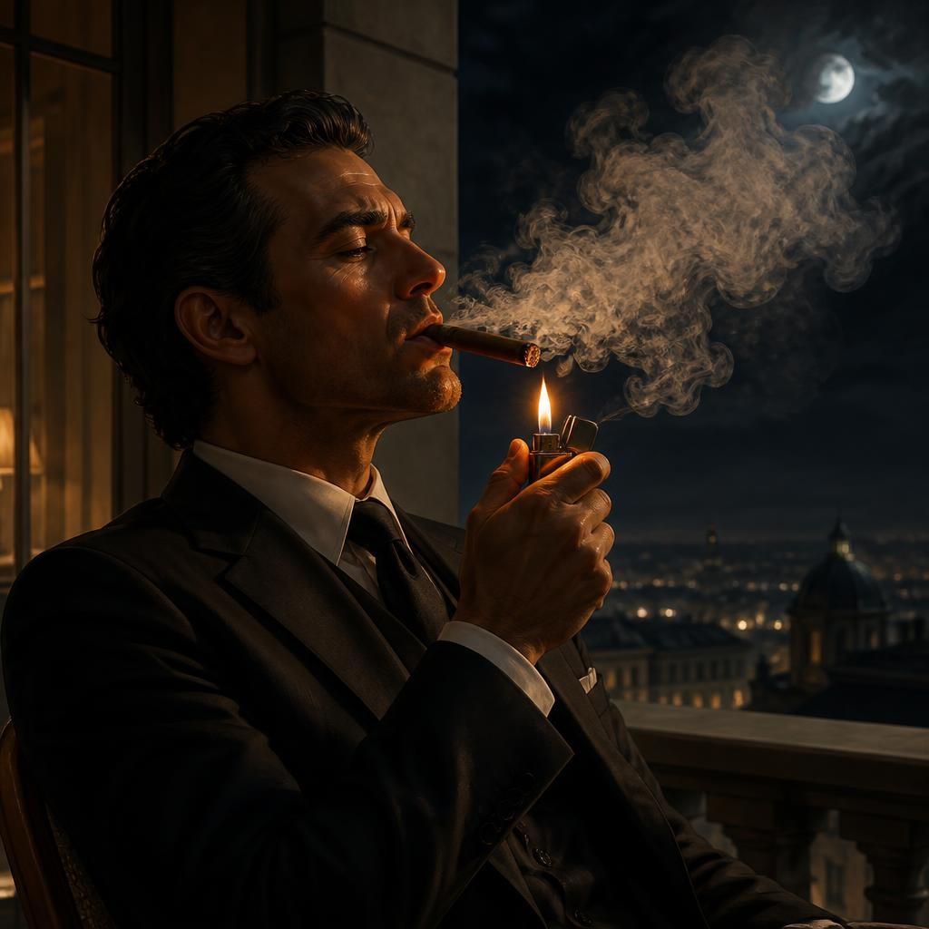 Illustration for the English word “cigar”