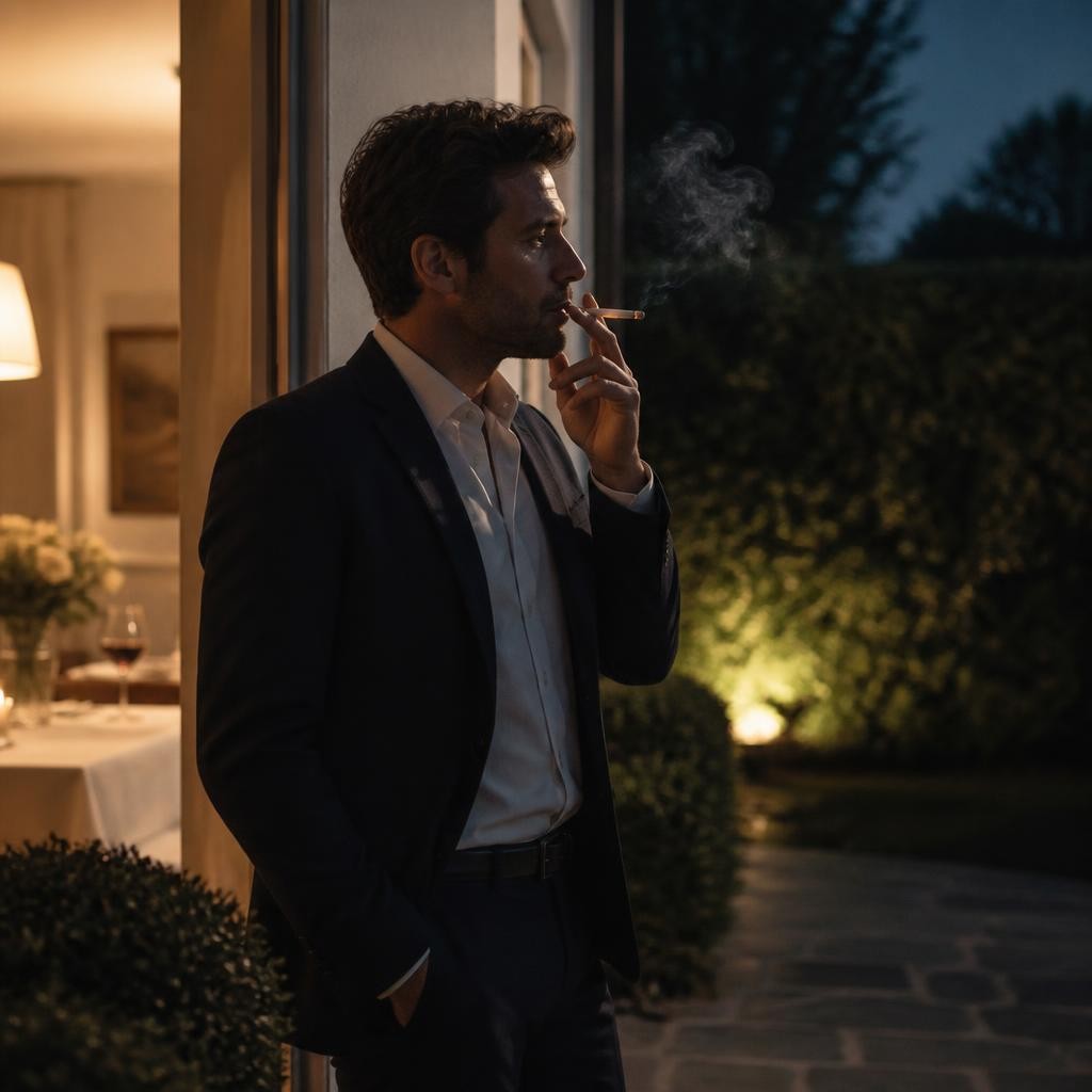 Illustration for the English word “cigarette”