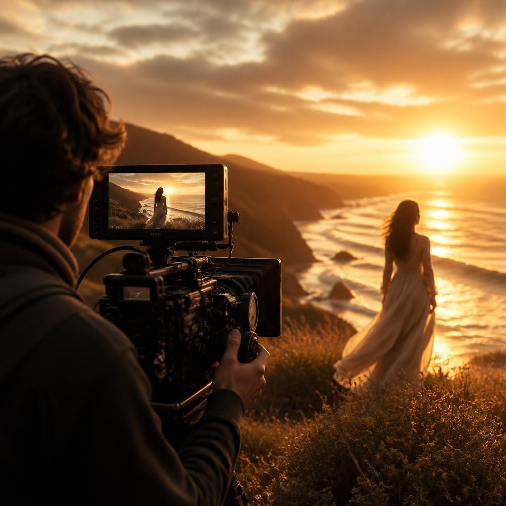 Illustration for the English word “cinematography”