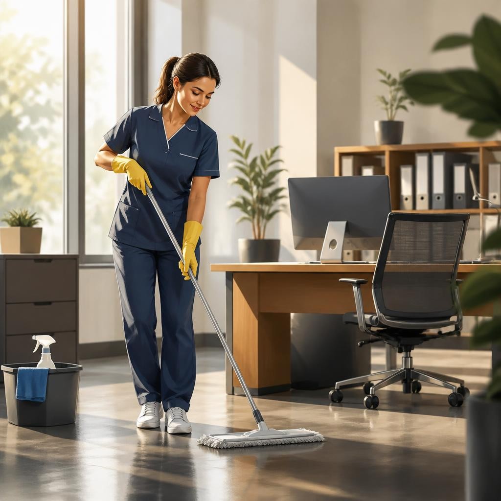Illustration for the English word “cleaner”