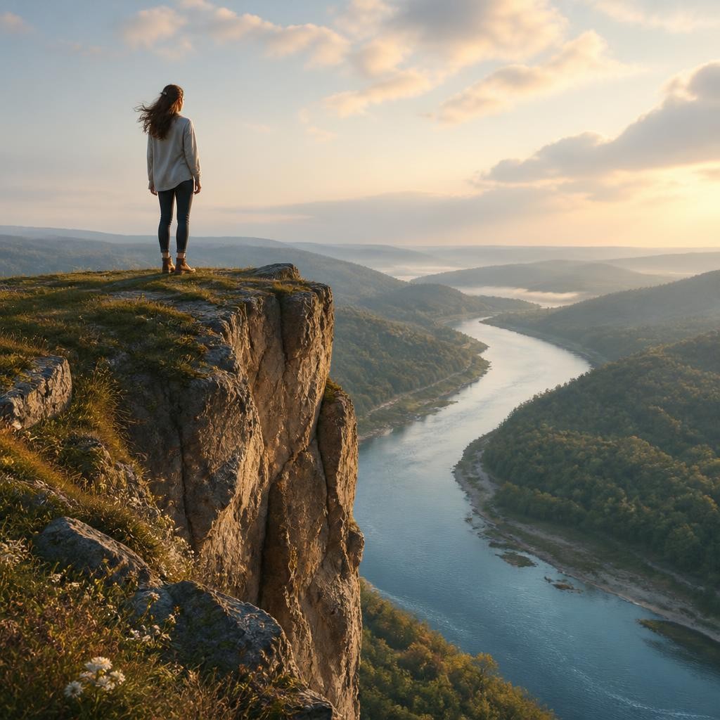 Illustration for the English word “cliff”