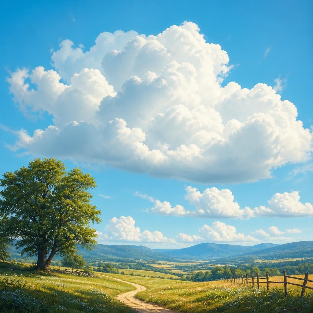 Illustration for the English word “cloud”