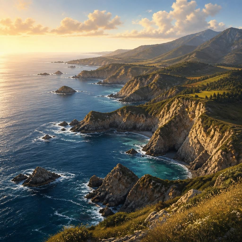 Illustration for the English word “coastline”
