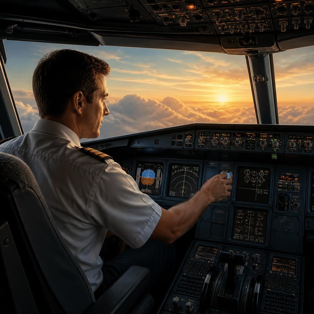 Illustration for the English word “cockpit”