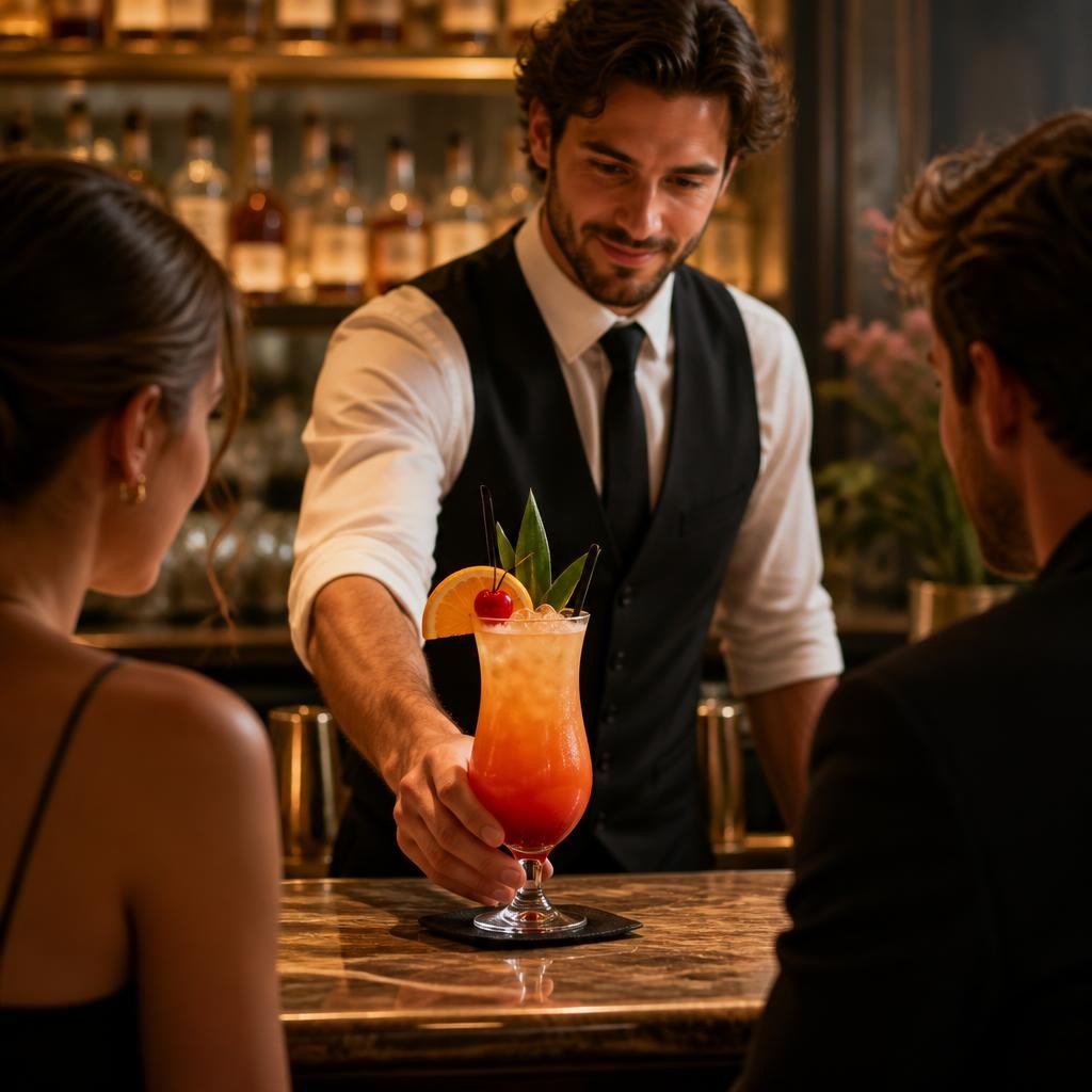 Illustration for the English word “cocktail”