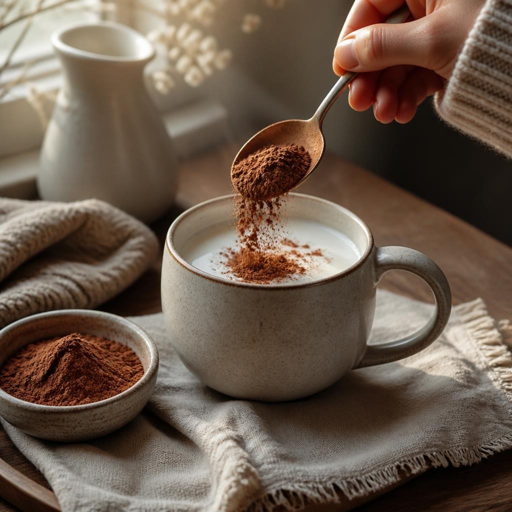 Illustration for the English word “cocoa”