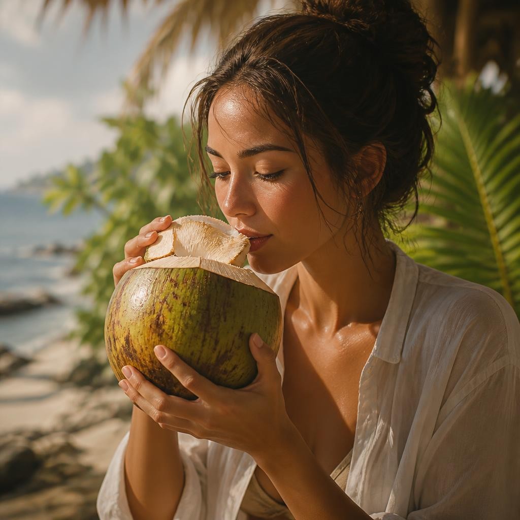 Illustration for the English word “coconut”