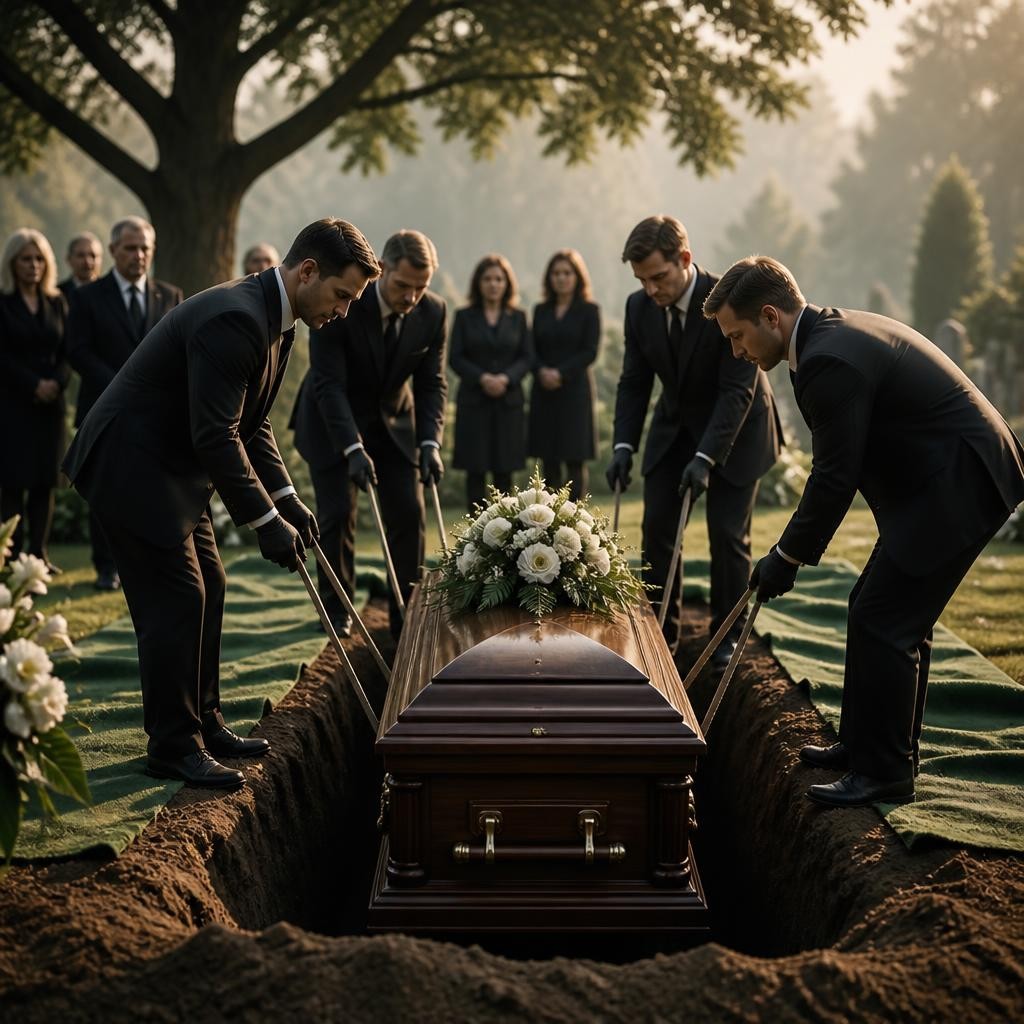 Illustration for the English word “coffin”