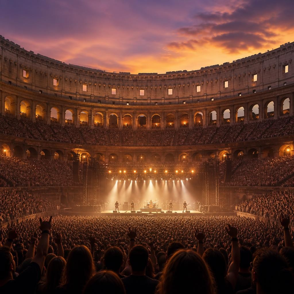 Illustration for the English word “coliseum”
