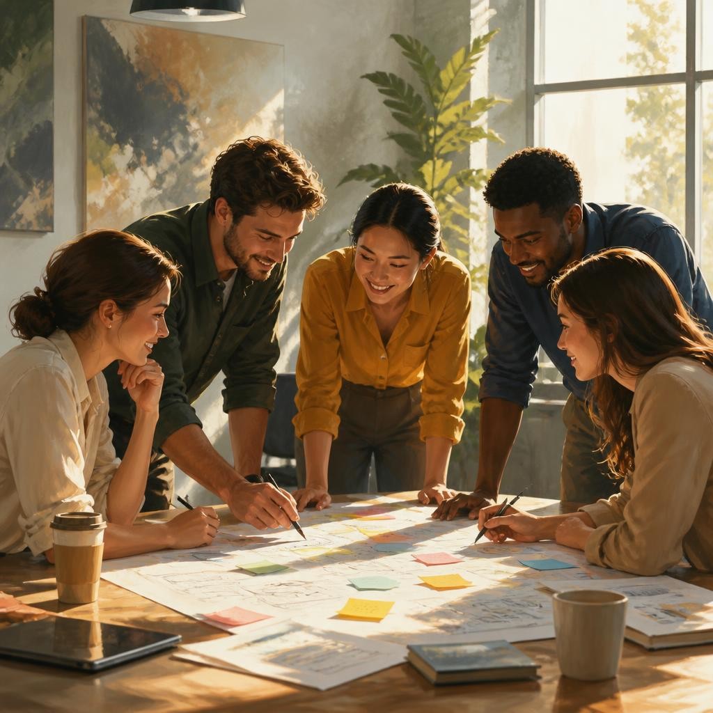 Illustration for the English word “collaborative”