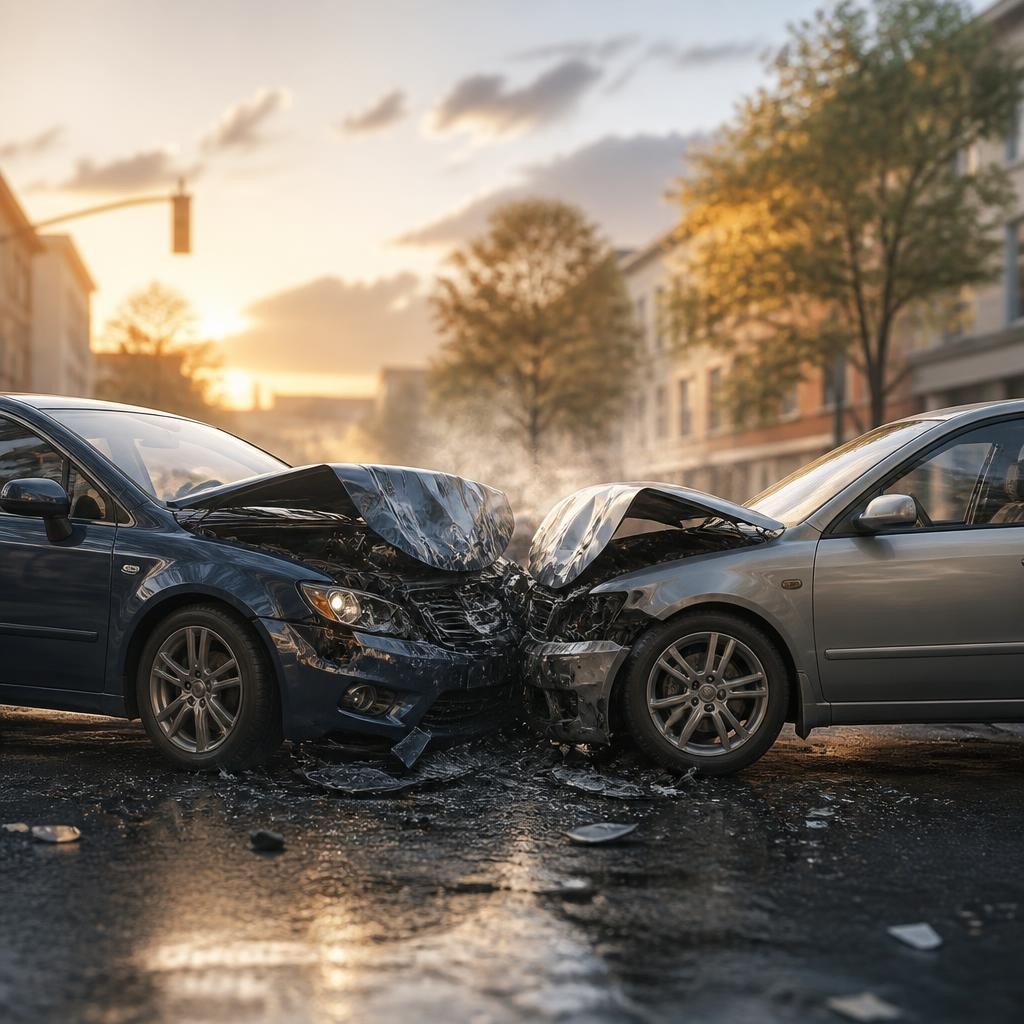 Illustration for the English word “collision”