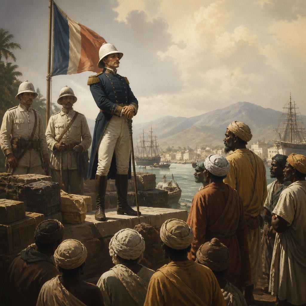 Illustration for the English word “colonialism”