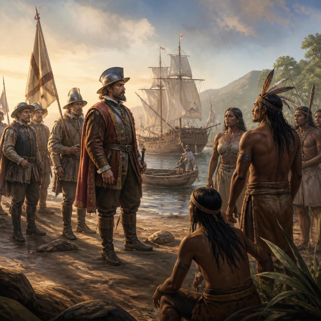 Illustration for the English word “colonization”