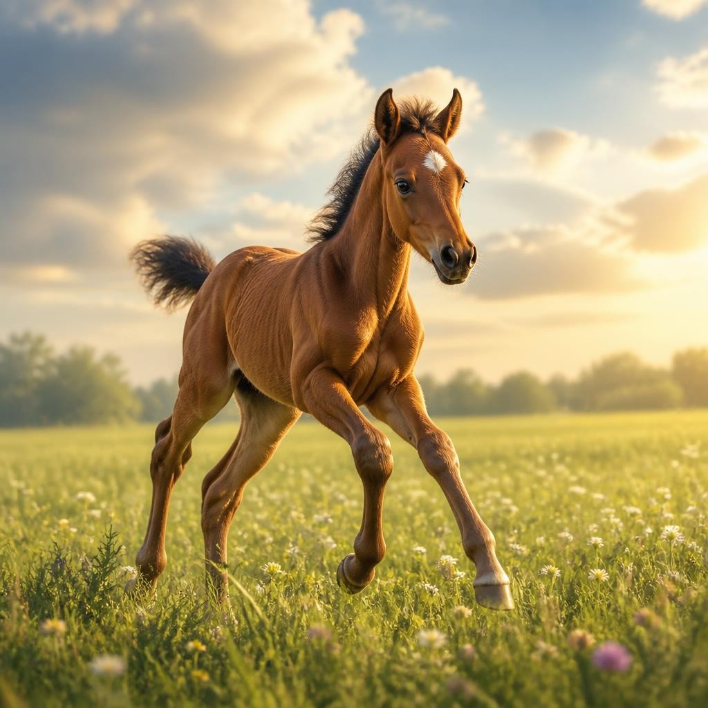 Illustration for the English word “colt”