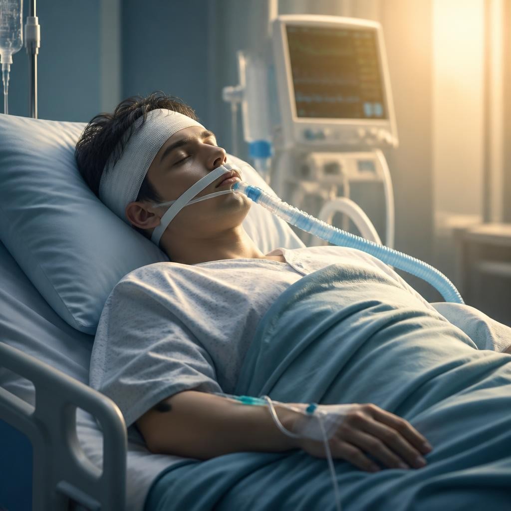 Illustration for the English word “coma”