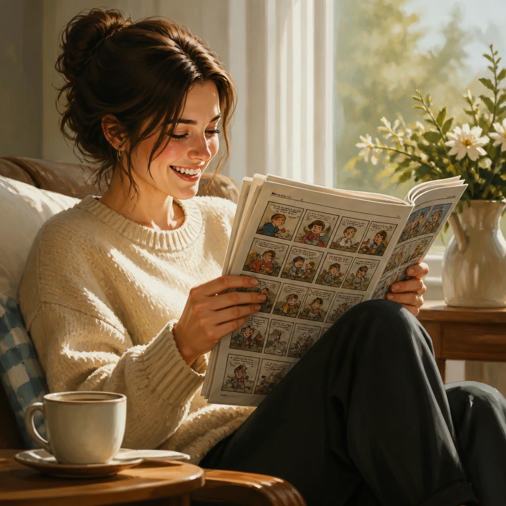 Illustration for the English word “comic”