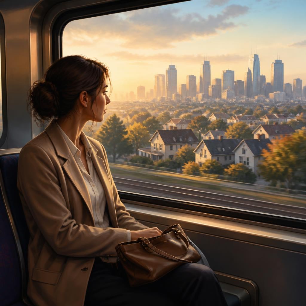 Illustration for the English word “commute”
