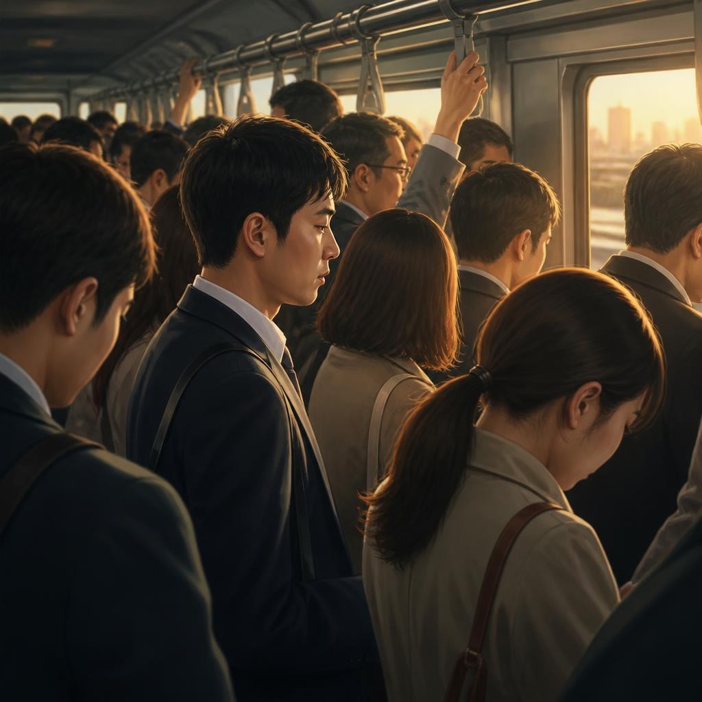 Illustration for the English word “commuter”