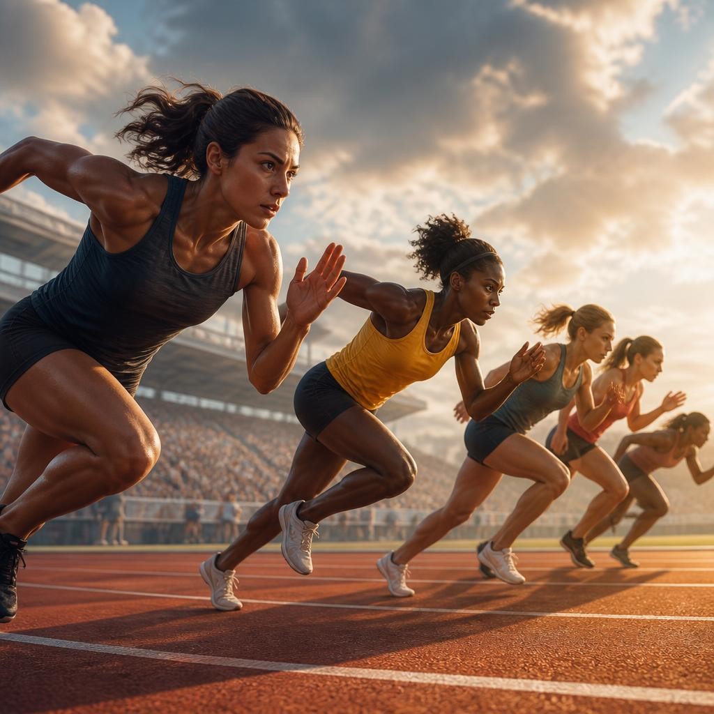 Illustration for the English word “compete”