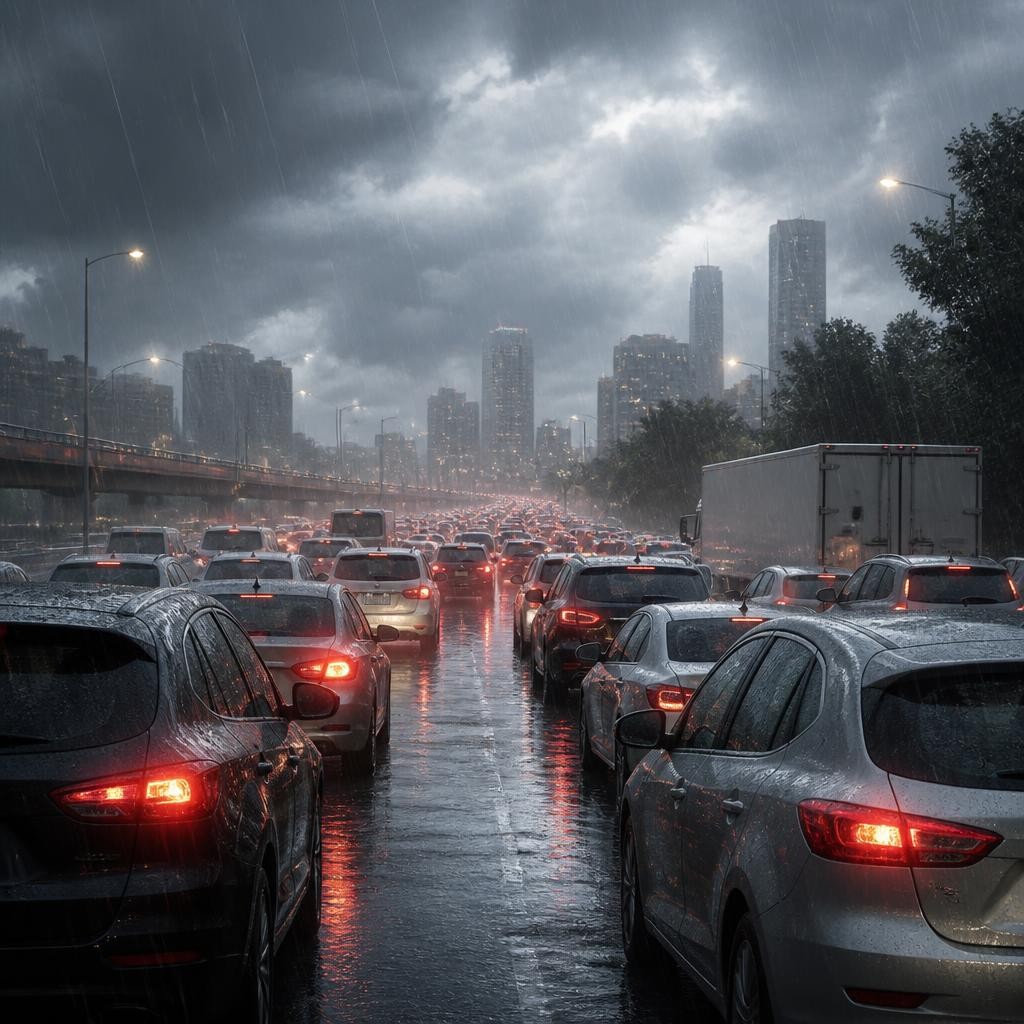 Illustration for the English word “congestion”