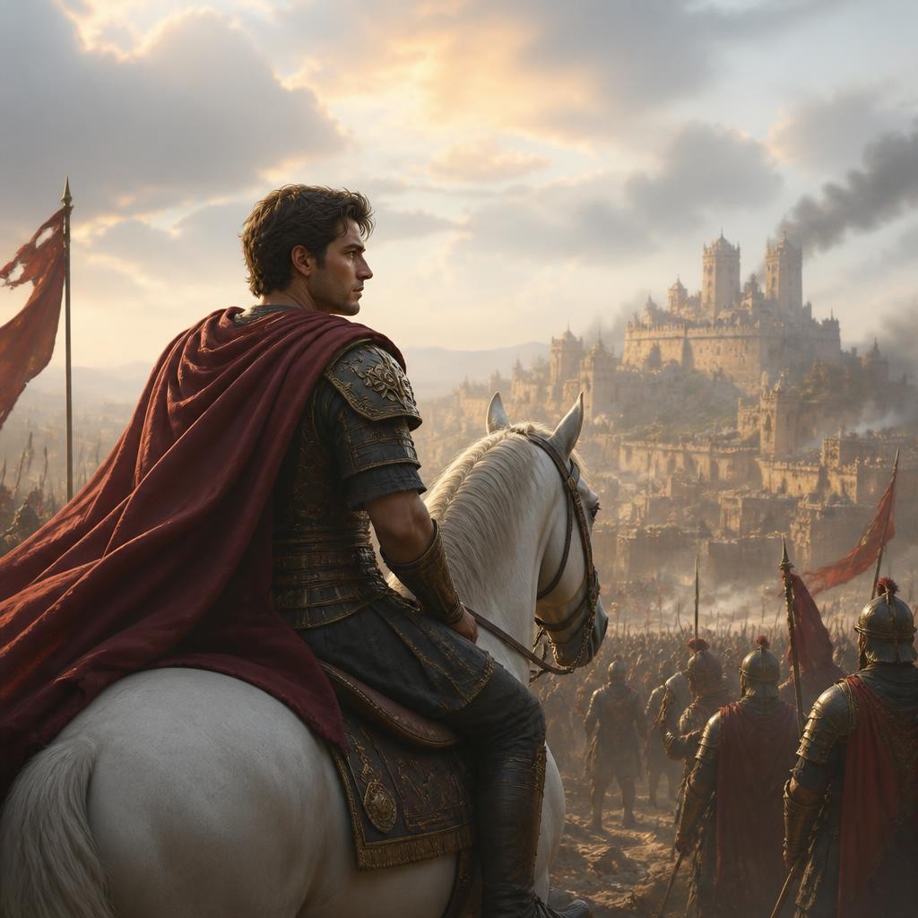 Illustration for the English word “conquer”