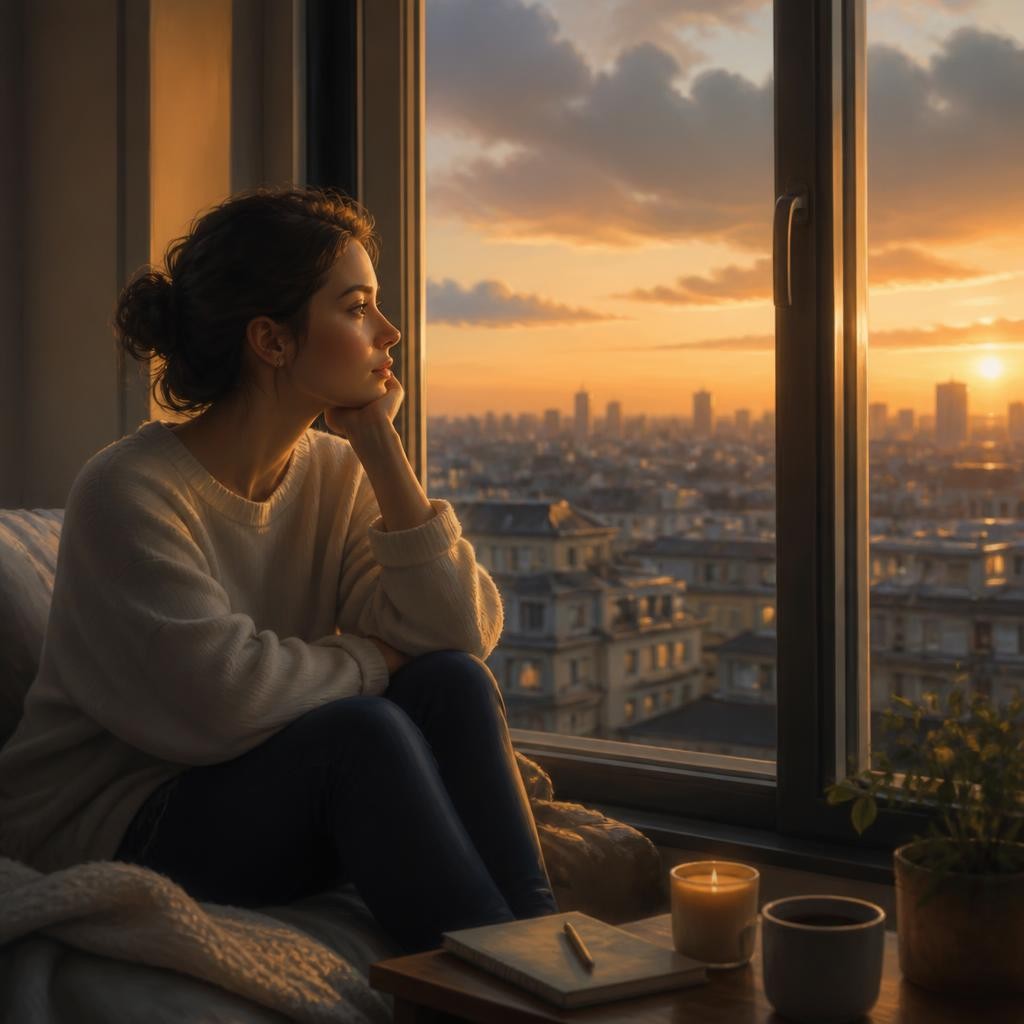 Illustration for the English word “contemplate”