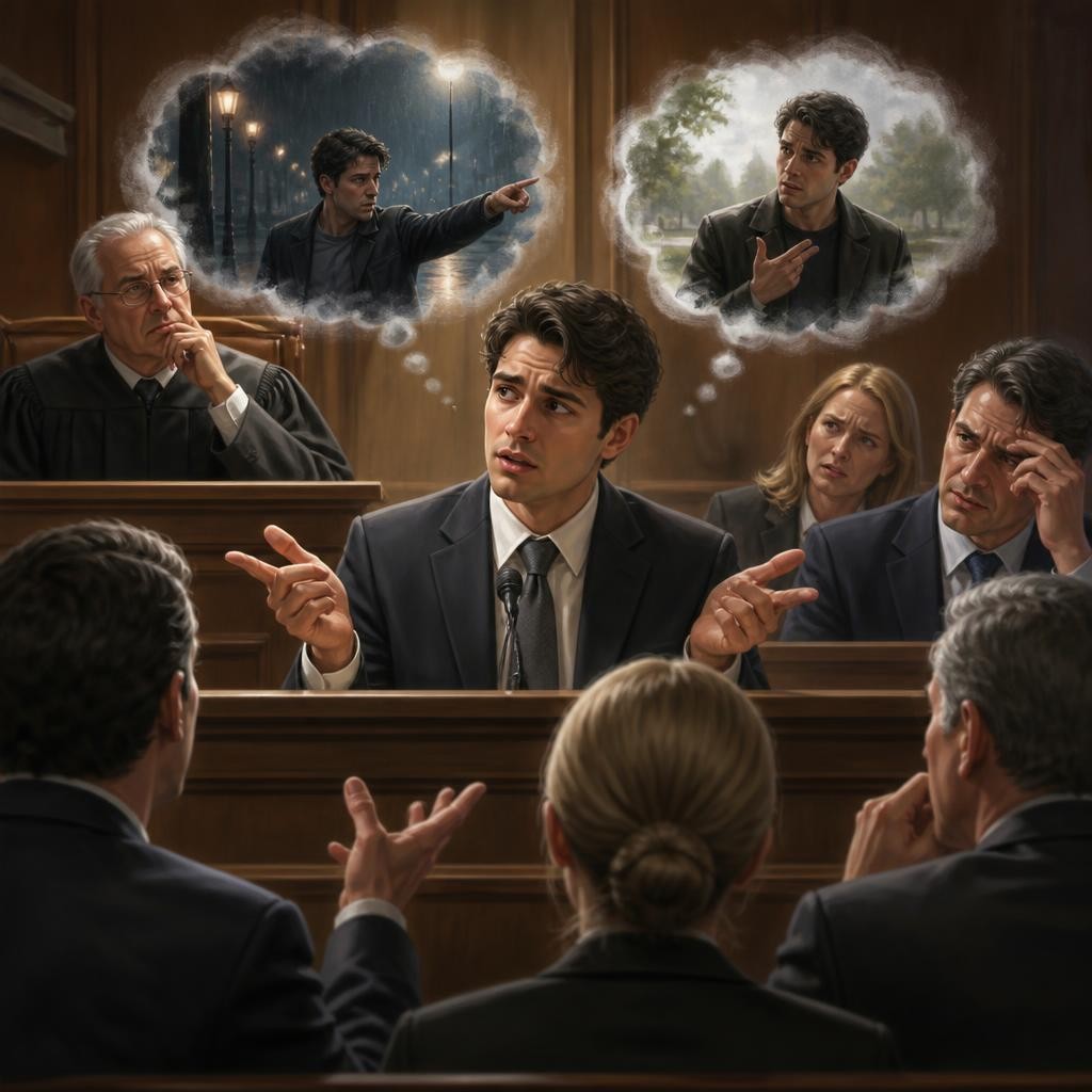 Illustration for the English word “contradictory”