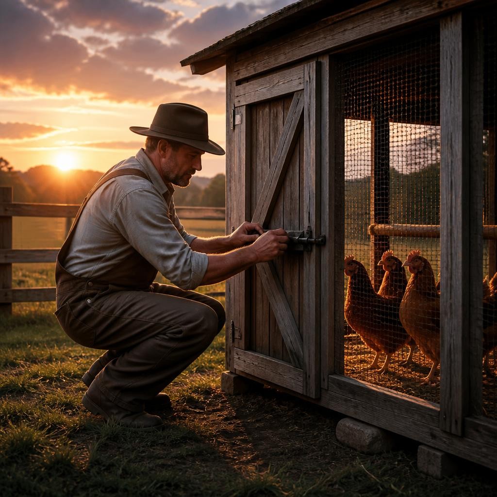 Illustration for the English word “coop”