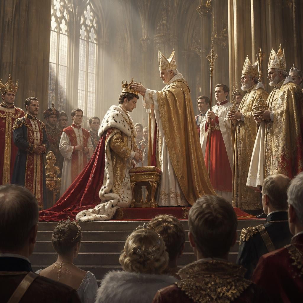 Illustration for the English word “coronation”