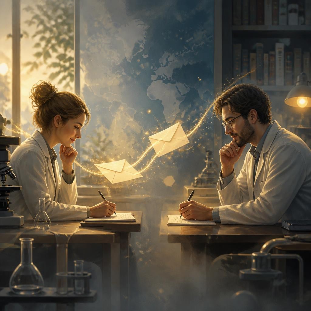 Illustration for the English word “correspond”