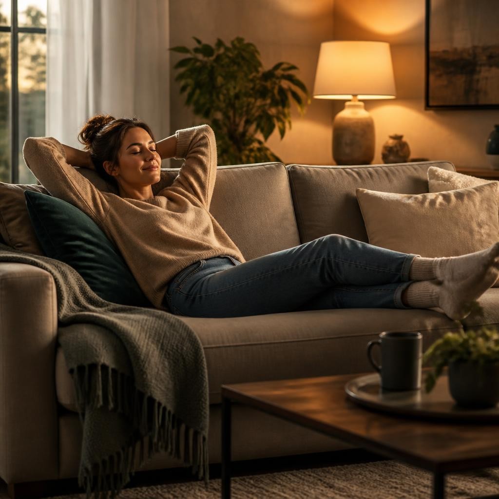Illustration for the English word “couch”