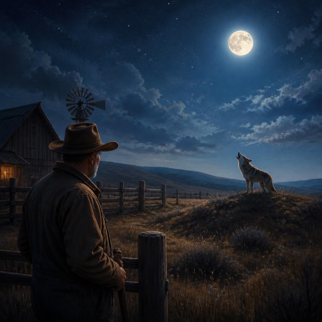Illustration for the English word “coyote”
