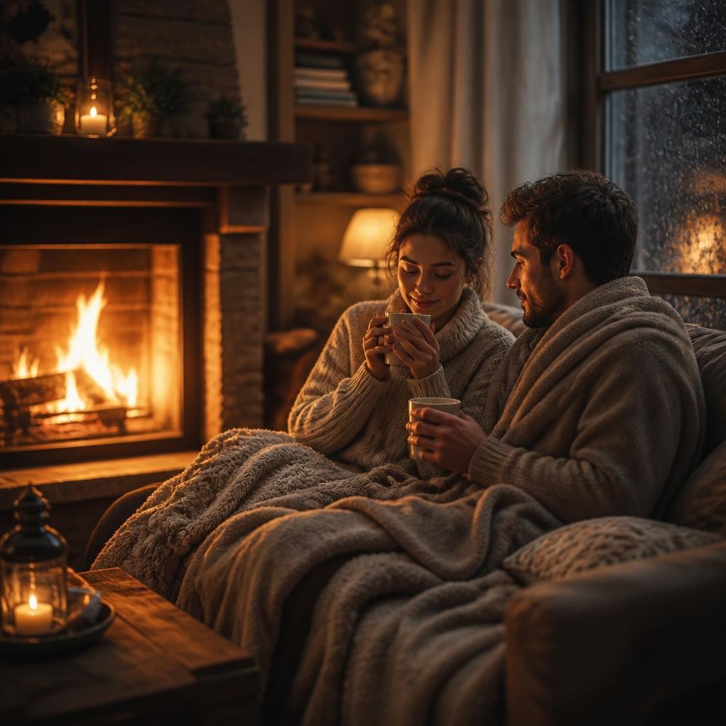Illustration for the English word “cozy”