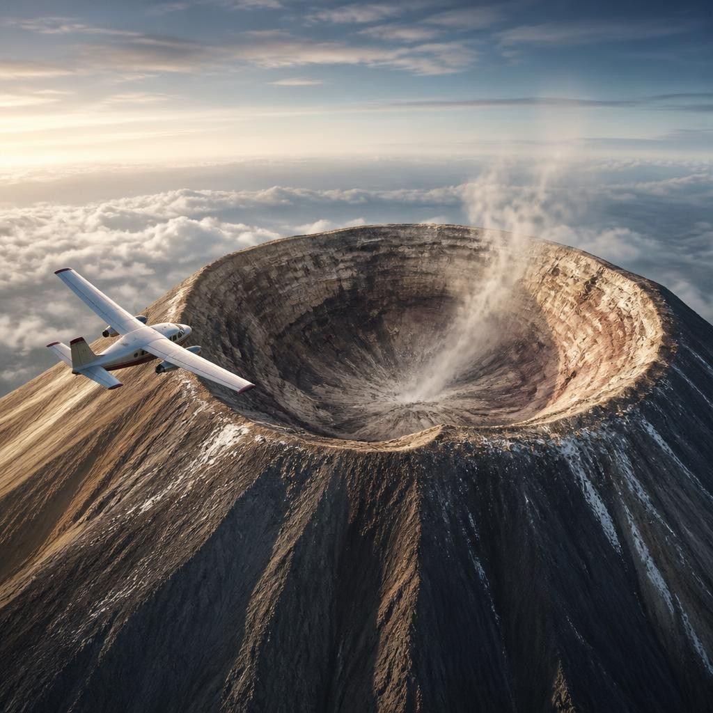 Illustration for the English word “crater”