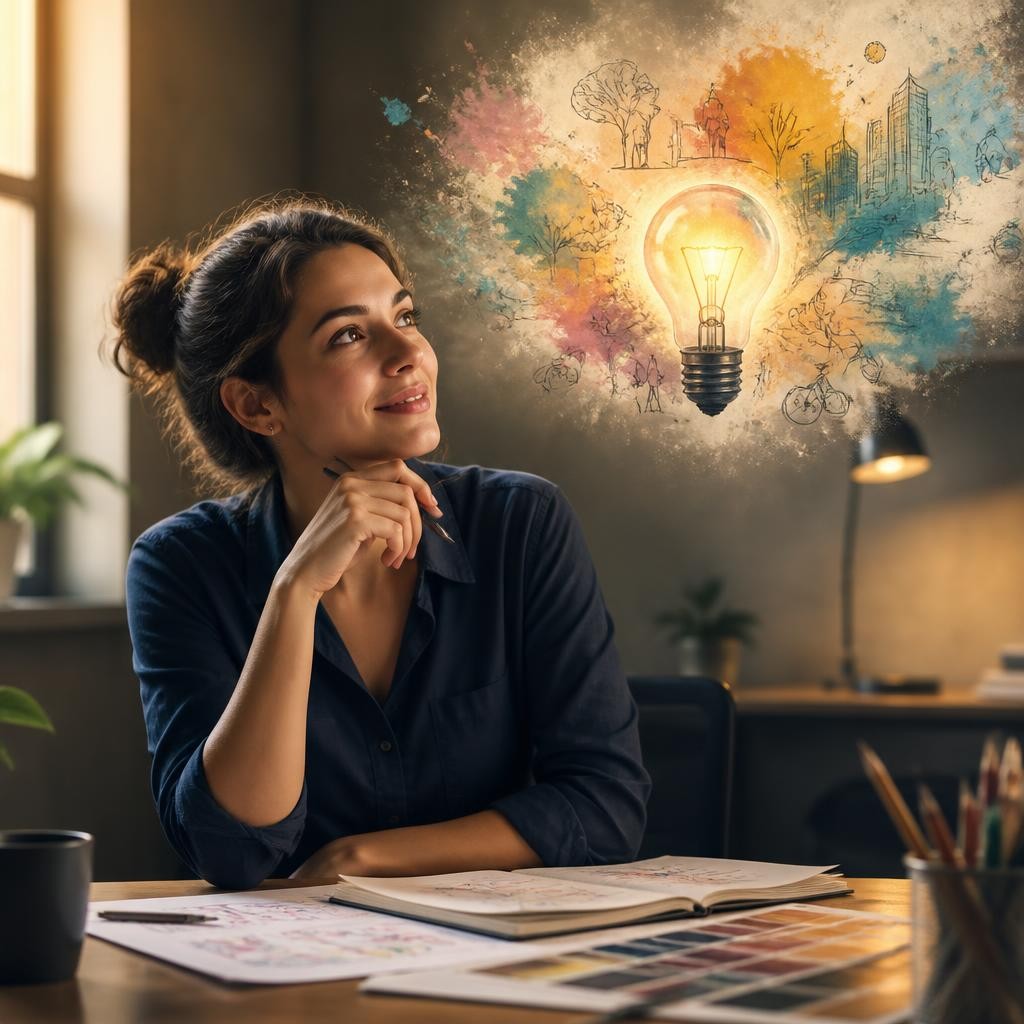 Illustration for the English word “creative”