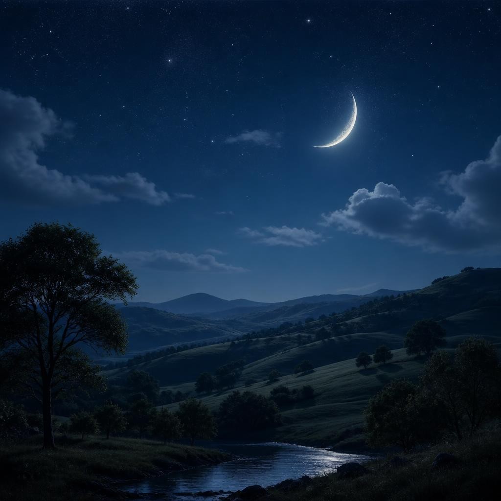 Illustration for the English word “crescent”