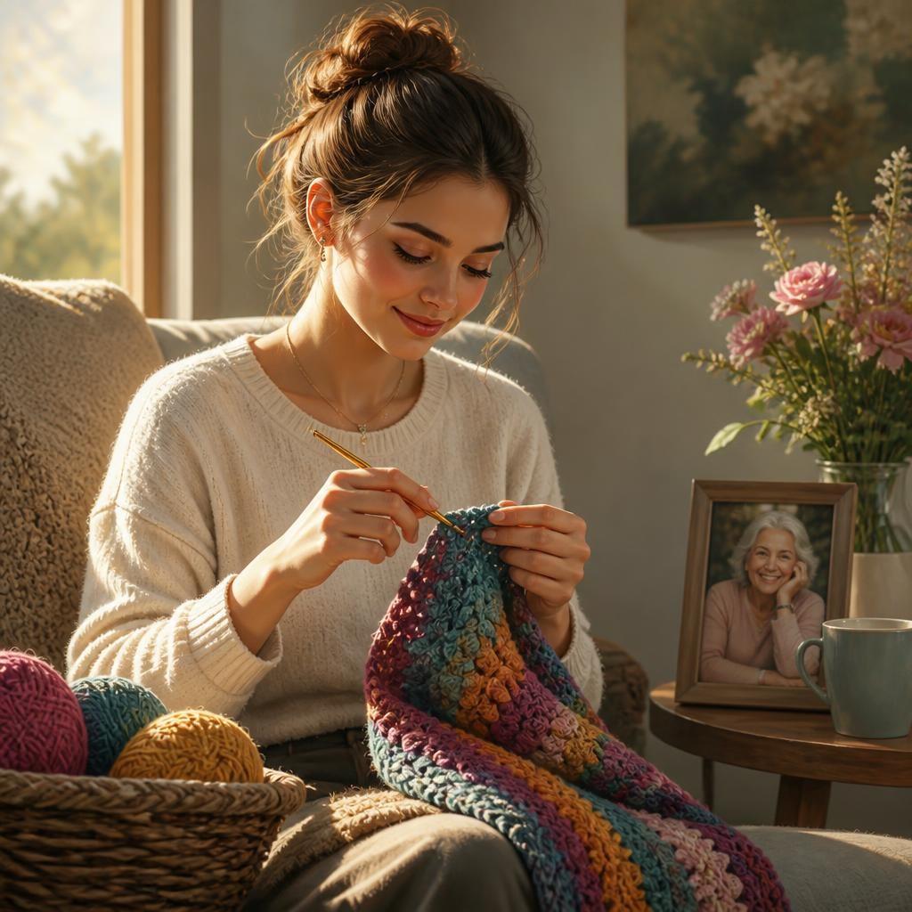 Illustration for the English word “crochet”