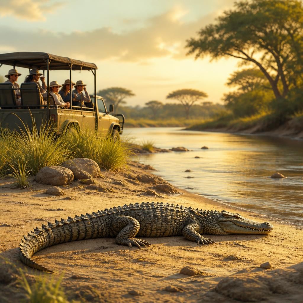 Illustration for the English word “crocodile”